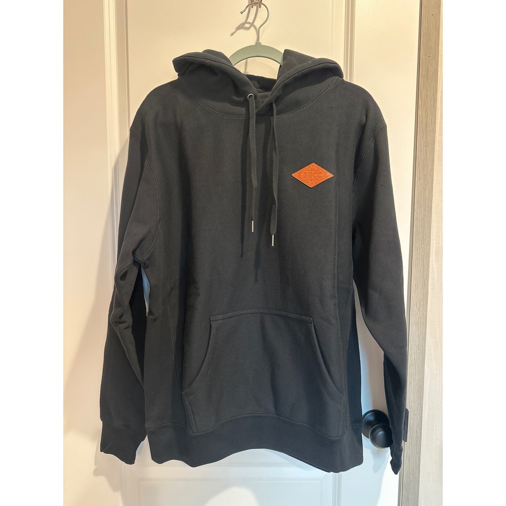 Black Rifle Coffee Company Mens Hoodie Black BRCC Leather Patch IND5000PC Medium - Picture 1 of 11